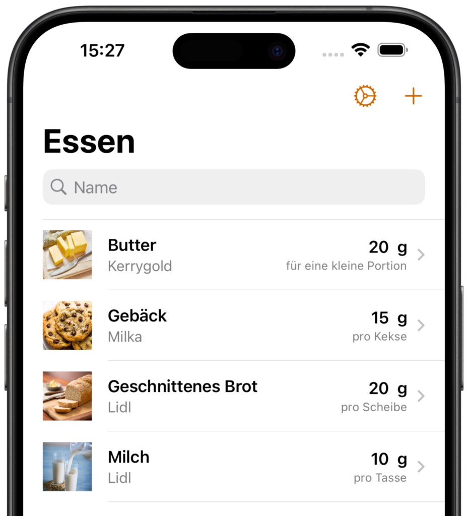 Karbs app screen.