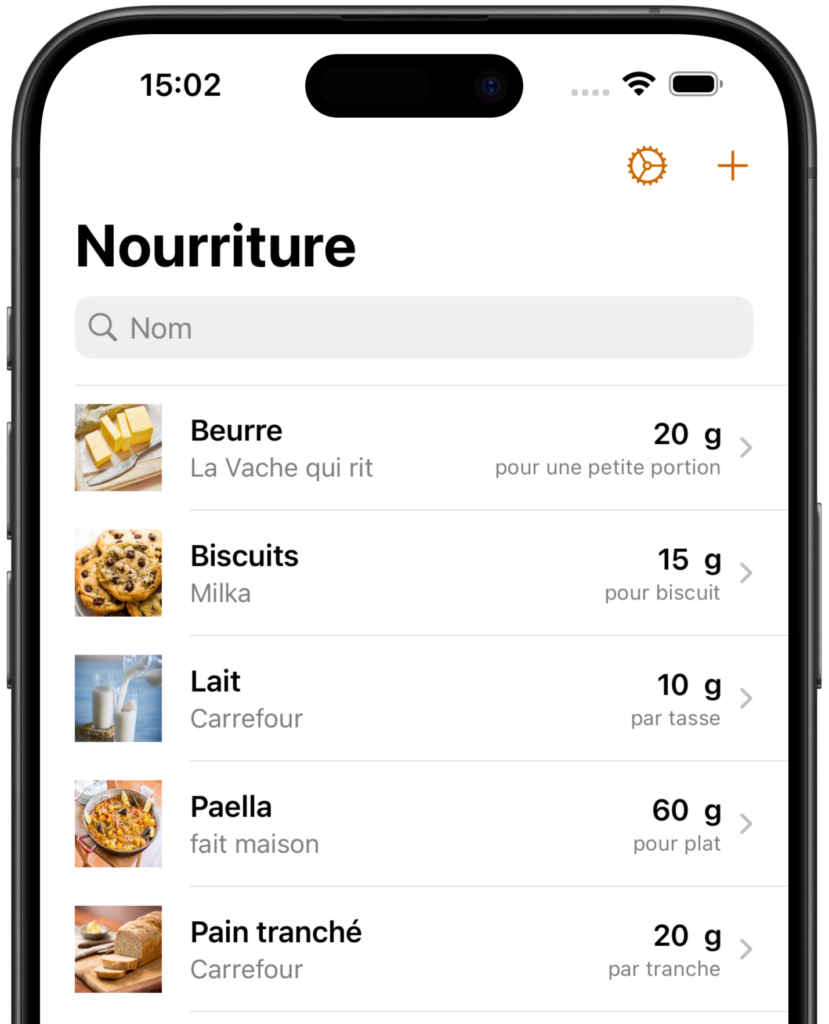 Karbs app screen.